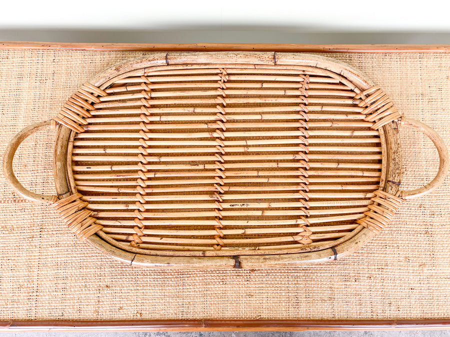 Oval Rattan Tray
