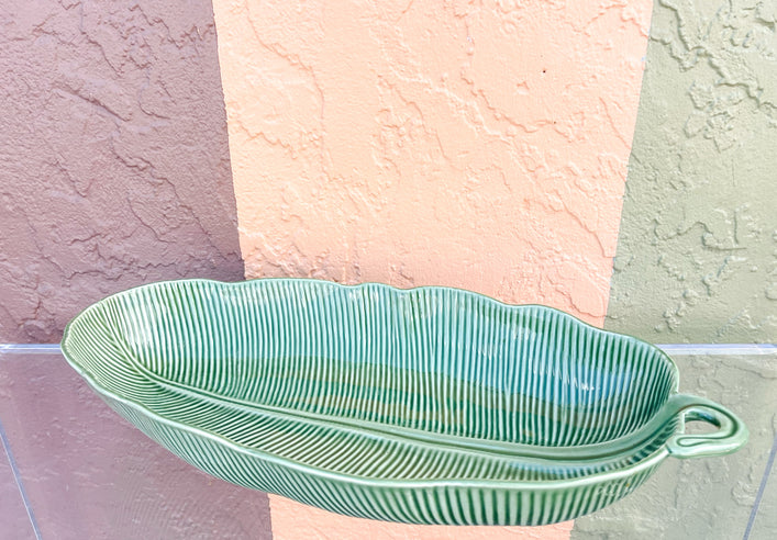 Large Ceramic Palm Leaf Bowl