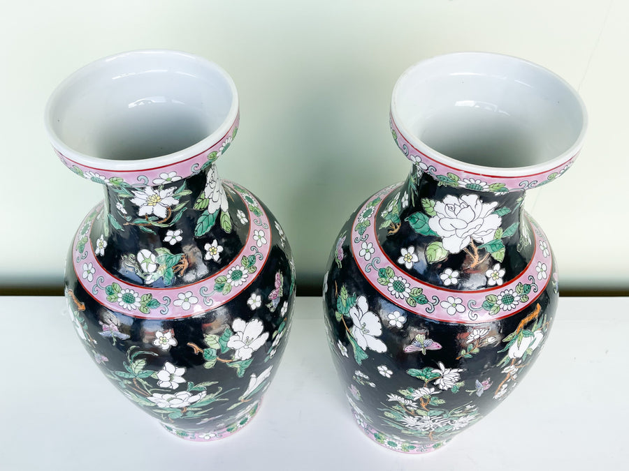 Pair of Chic Chinoiserie Vases