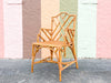 Italian Rattan Chippendale Arm Chair