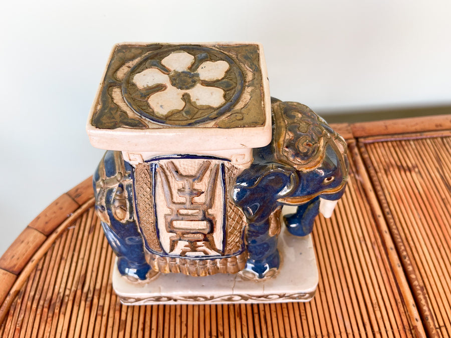 Petite Navy Elephant Garden Seat