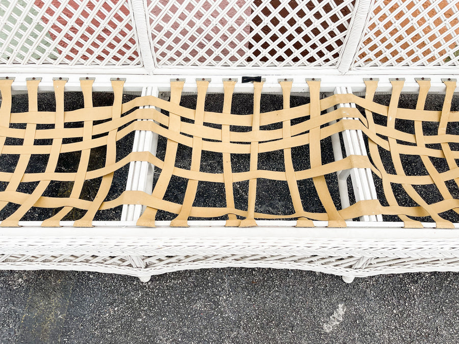 Palm Beach Braided Lattice Wicker Sofa