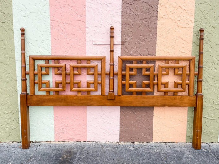 Faux Bamboo Fretwork King Headboard