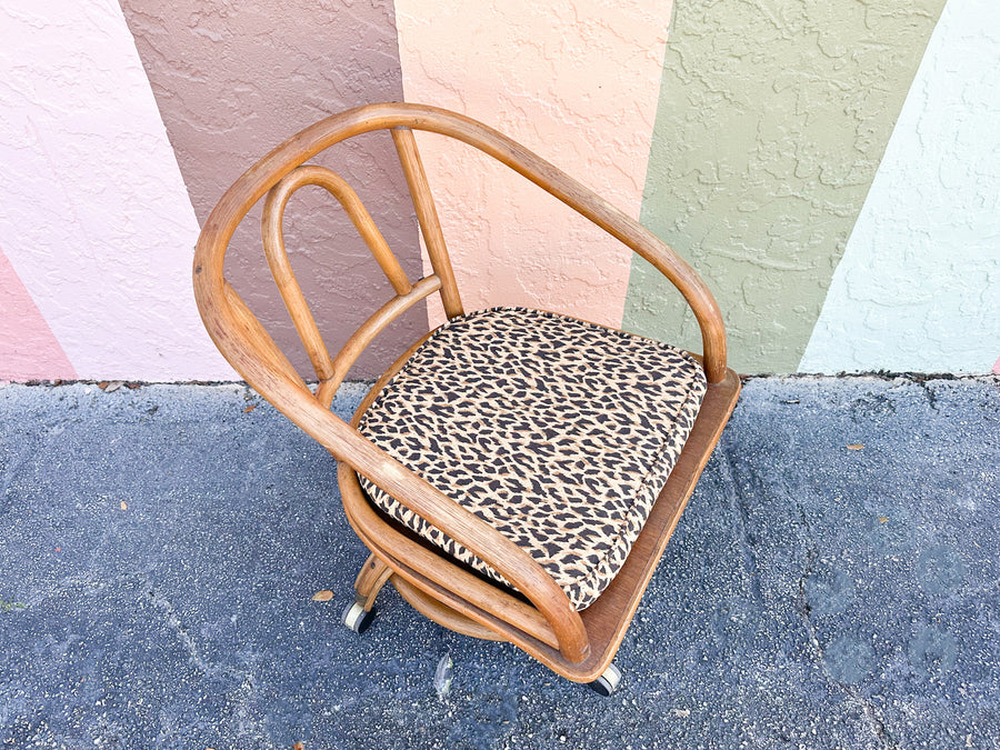 Rattan Desk Chair on Castors