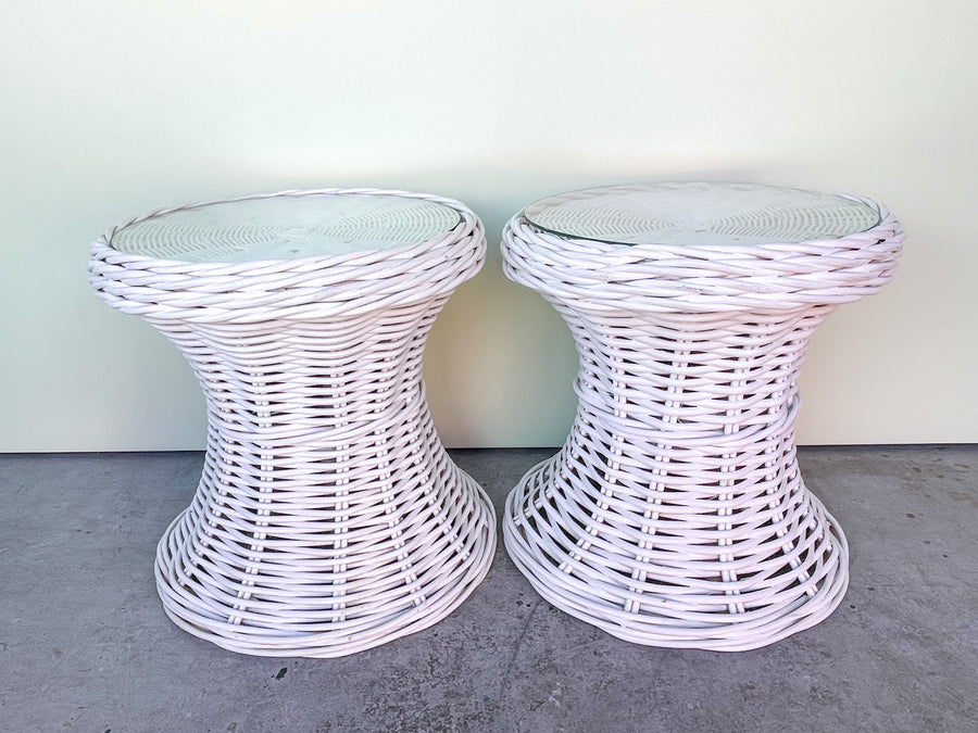 Pair of Sweet Wicker Side Tables