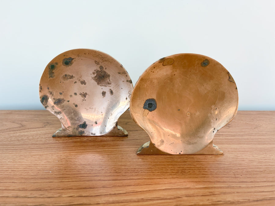 Pair of Brass Shell Bookends