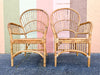 Set of Six Island Style Rattan and Cane Arm Chairs