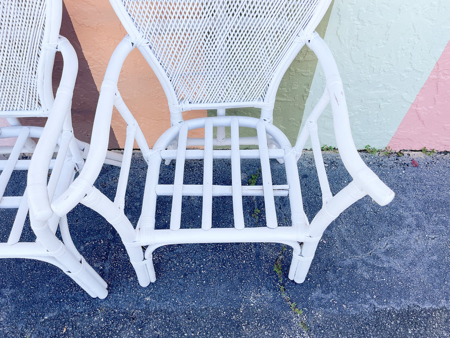 Pair of White Balloon Back Chairs
