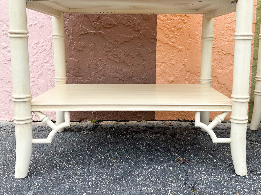 Pair of Thomasville Faux Bamboo Nightstands