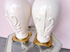 Pair of Cream and Brass Lamps