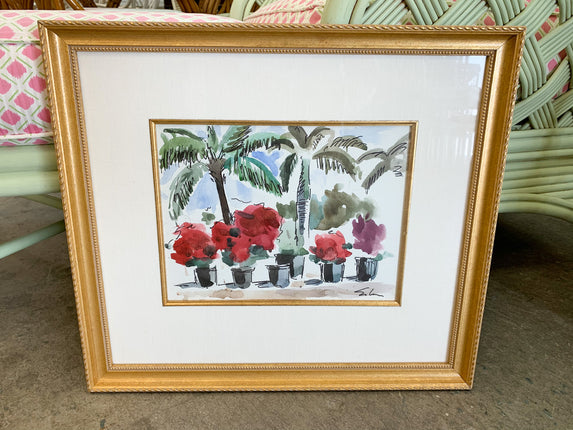 Palm Beachy Bougainvillea Water Color