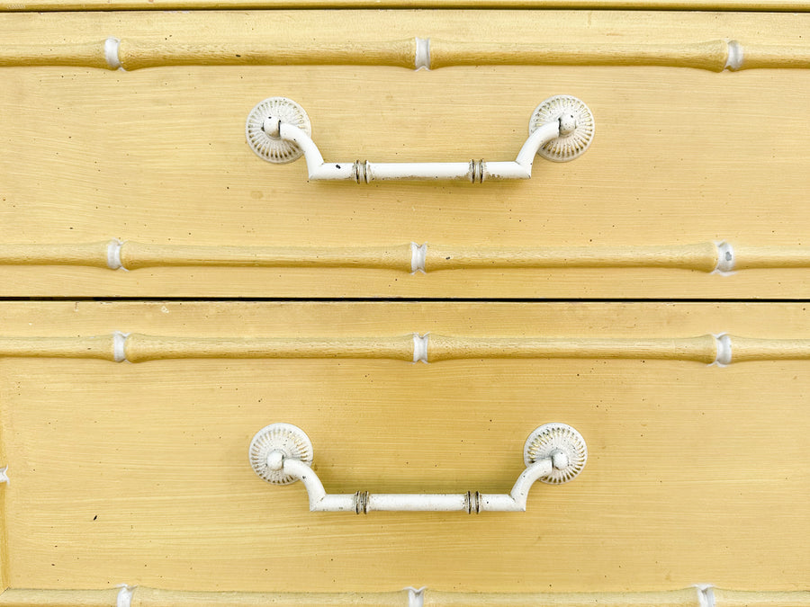 Thomasville Yellow Faux Bamboo Lingerie Chest