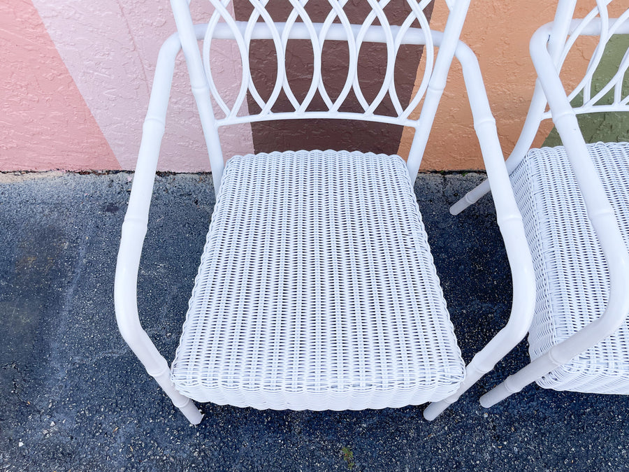 Pair of Faux Bamboo Patio Chairs