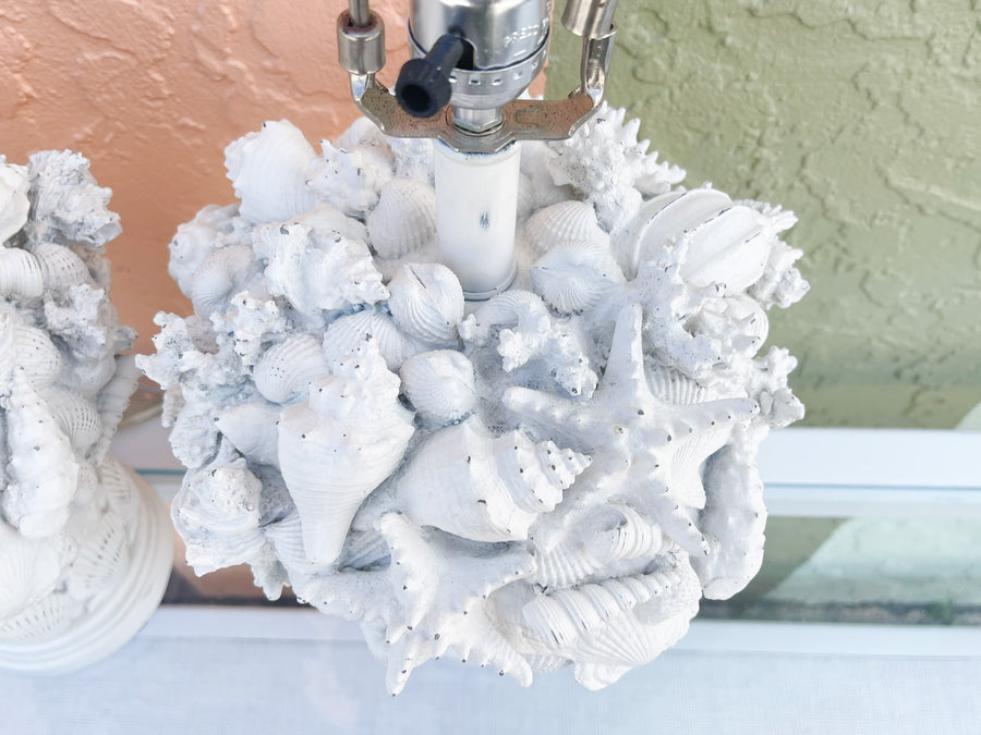 Pair of Coastal Chic Shell Lamps
