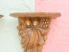Pair of Wood Carved Seed and Berry Wall Shelves