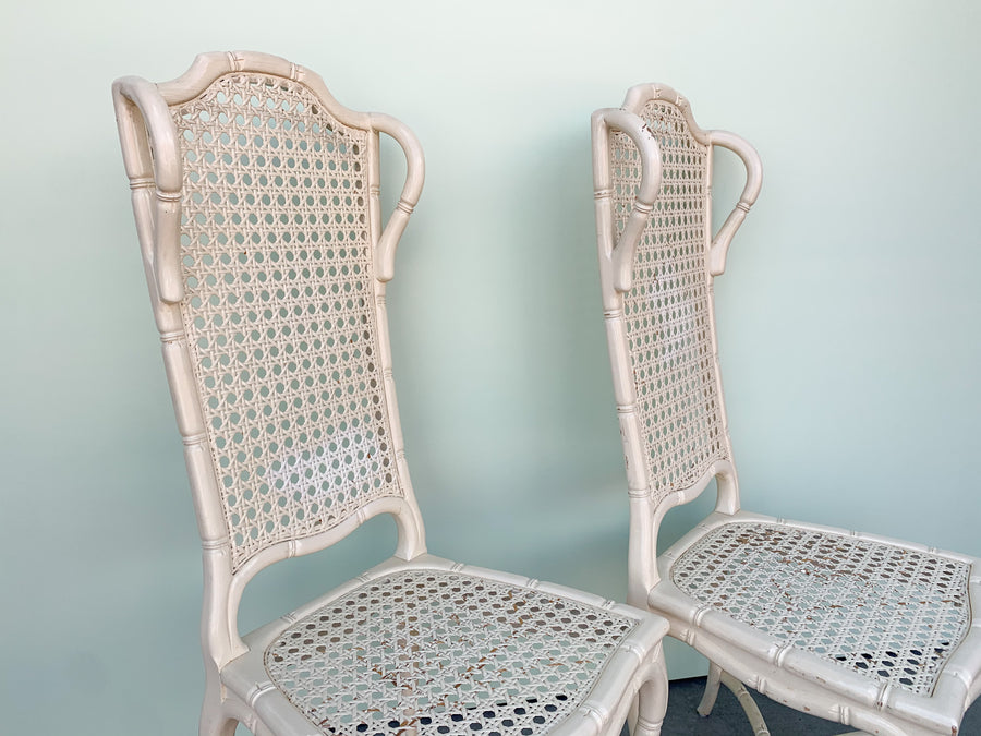 Pair of Faux Bamboo and Cane Chairs