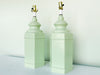 Pair of Ceramic Celadon Lamps