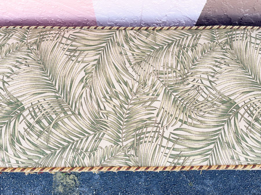 Palm Print Upholstered Bench