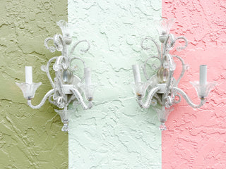 Pair of Crystal Wall Sconces