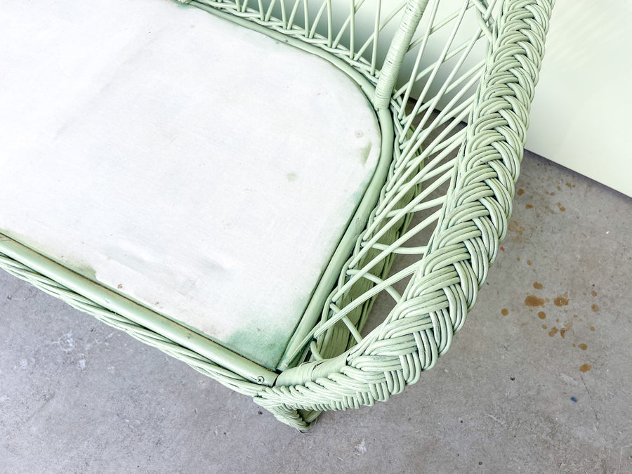 Seagreen Braided Rattan Loveseat
