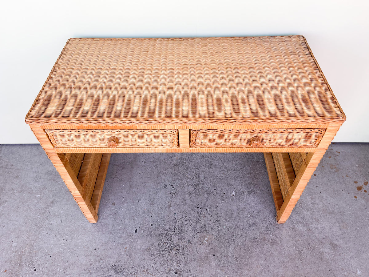 Island Style Wicker Wrapped Desk