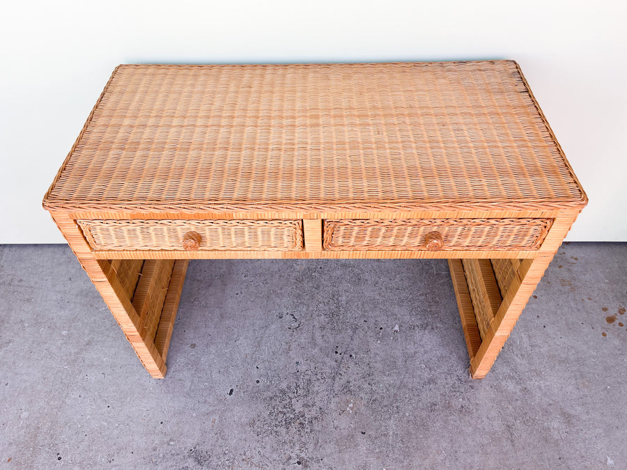 Island Style Wicker Wrapped Desk
