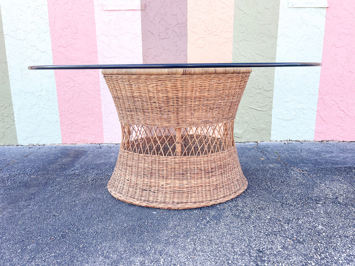 Wicker Chic Dining Table and Chairs