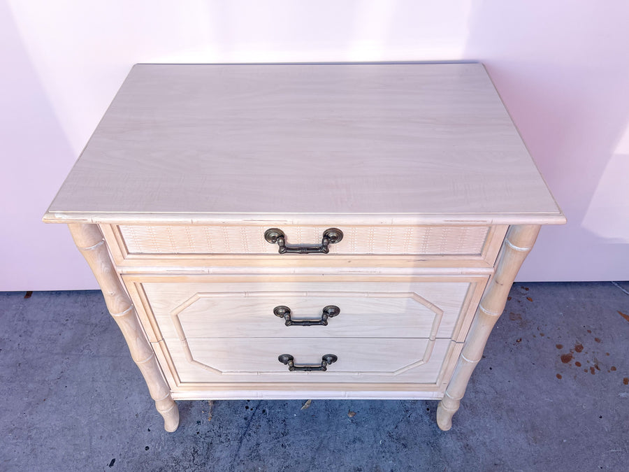 Faux Bamboo Oversized Nightstand