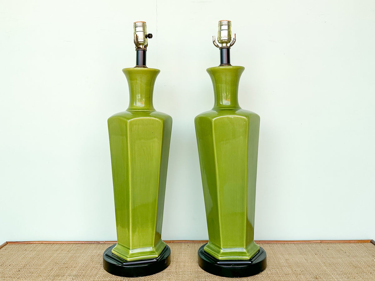 Pair of So 60s Key Lime Lamps