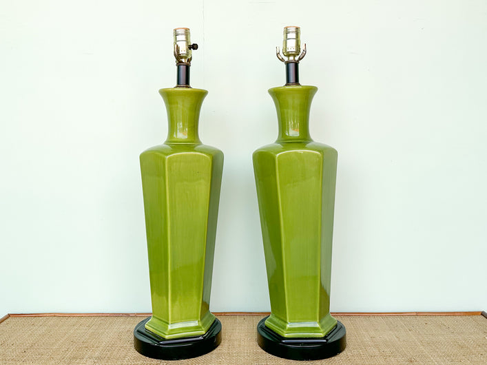 Pair of So 60s Key Lime Lamps