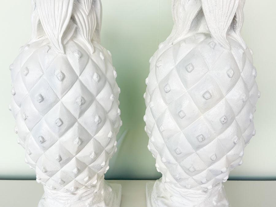 Pair of Plaster Pineapple Lamps