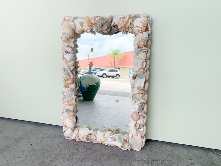 Old Florida Seashell Mirror