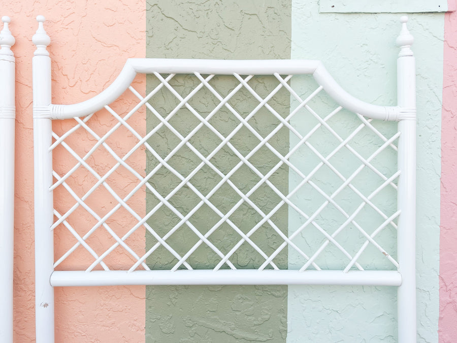 Pair of Ficks Reed Lattice Twin Headboards