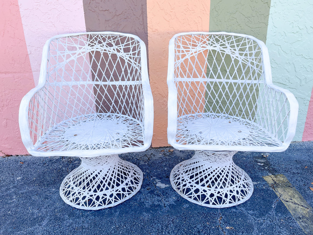 Pair of Webspun Arm Chairs