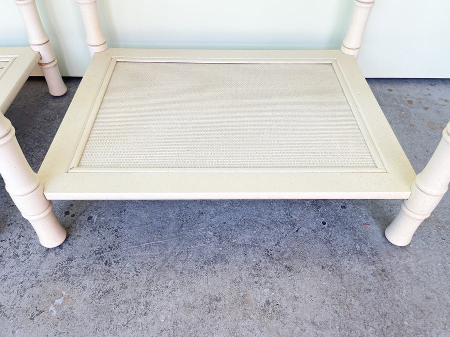 Pair of Faux Bamboo Fretwork Side Tables