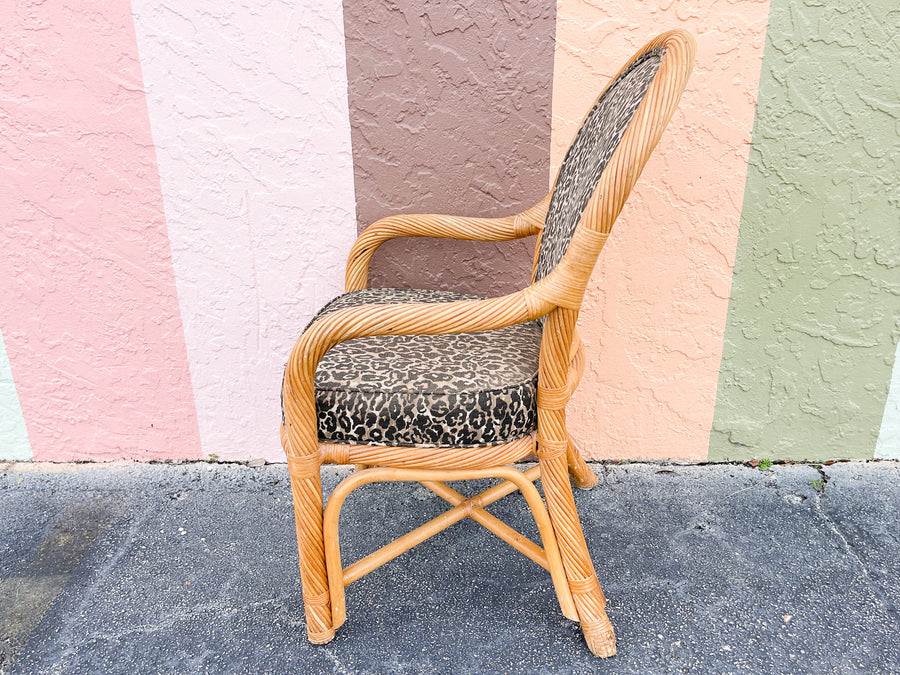 Pair of Fierce Twisted Rattan Arm Chairs