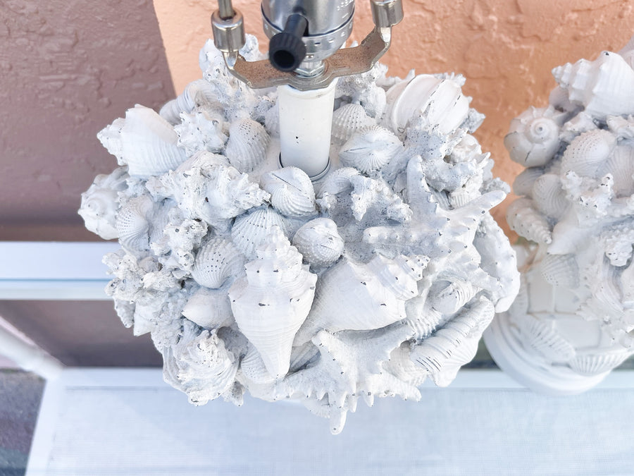 Pair of Coastal Chic Shell Lamps
