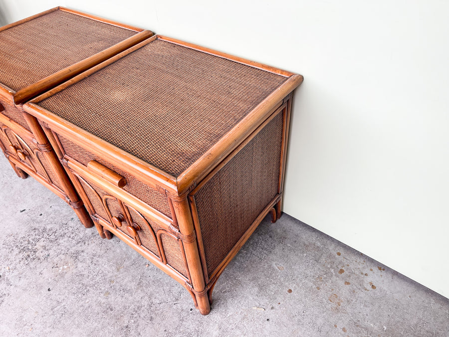 Pair of Cute Rattan Night Stands