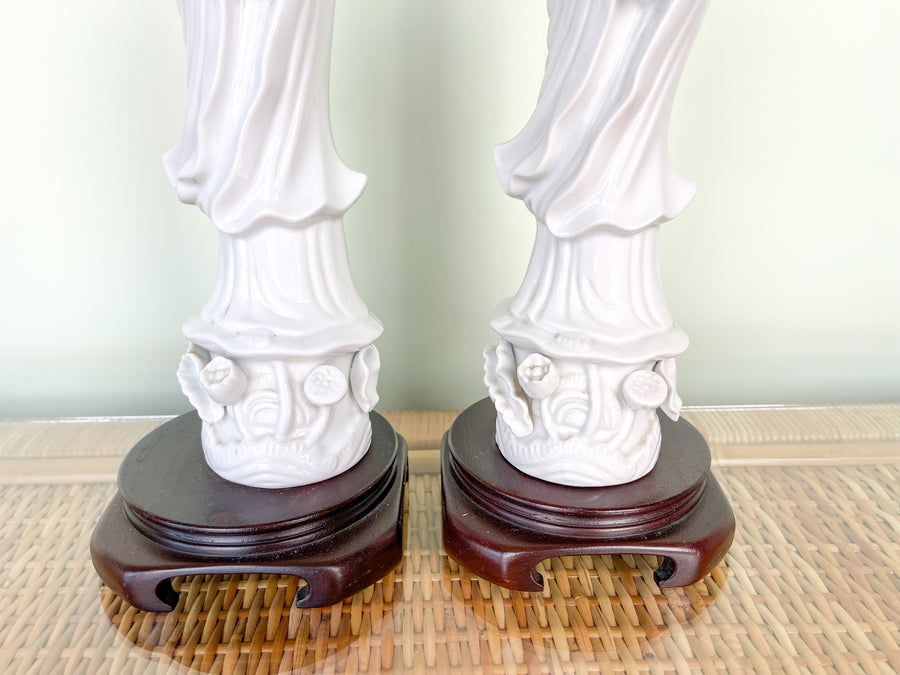 Pair of Porcelain Asian Lady Lamps