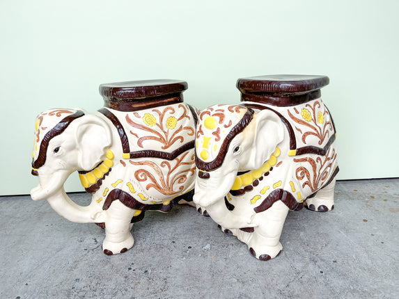 Pair of  Elephant Garden Stools