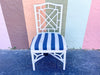Set of Four Striped Rattan Chairs