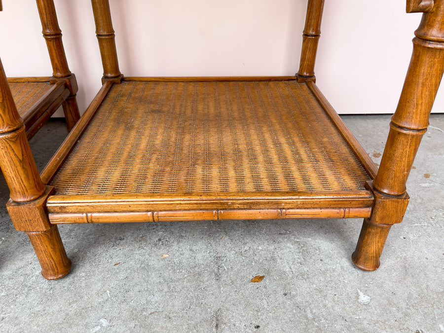 Pair of Faux Bamboo End Tables