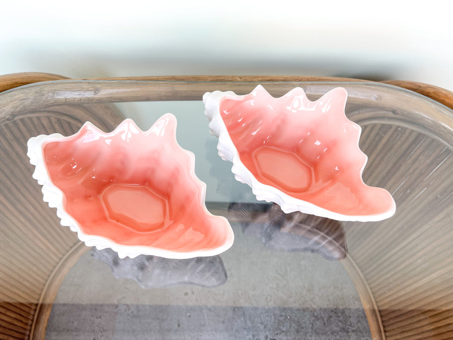 Pair of Fitz and Floyd Pink Shell Dishes