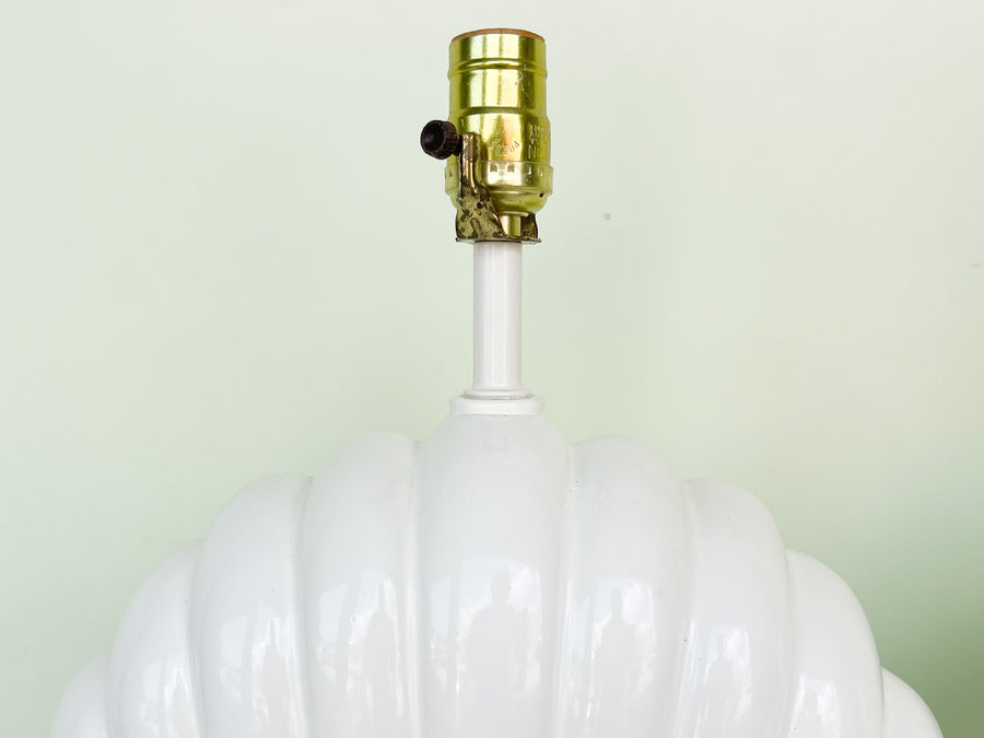 Pair of Ceramic Clam Shell Lamps