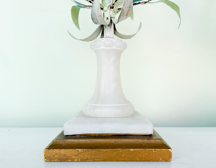 Pair of Cute Floral Tole Lamps