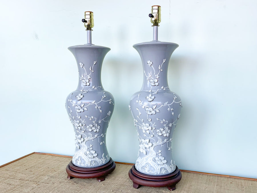Pair of Chic Gray Icing Lamps
