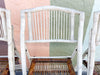 Set of Four Whitewash Bamboo Folding Chairs