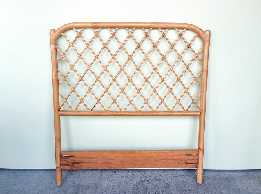 Pair of Rattan Lattice Twin Headboards