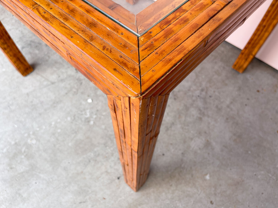 Tortoiseshell Fretwork Bamboo Game Table