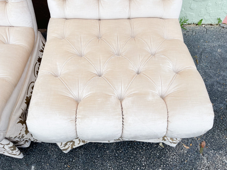 Pair of Hollywood Regency Slipper Chairs